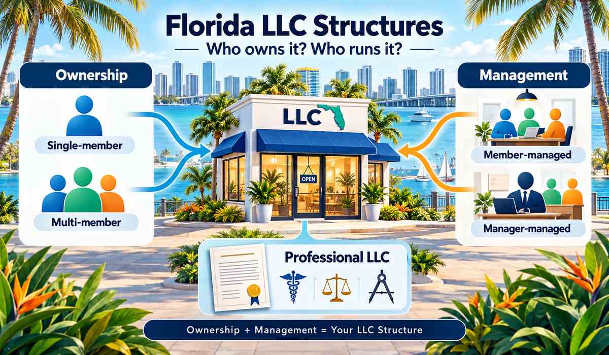 Florida LLC ownership and management options including single-member, multi-member, member-managed and manager-managed